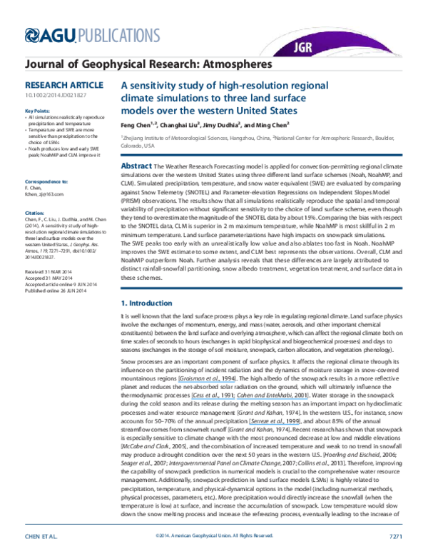 (PDF) A sensitivity study of high‐resolution regional climate ...