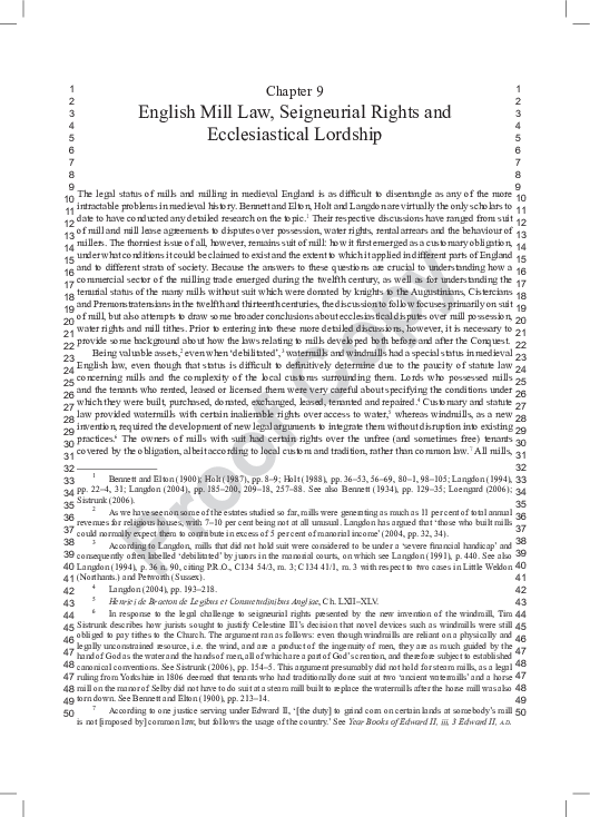 Ch. 9 English Mill Law, Seigneurial Rights and Ecclesiastical Lordship (pp. 269-306)