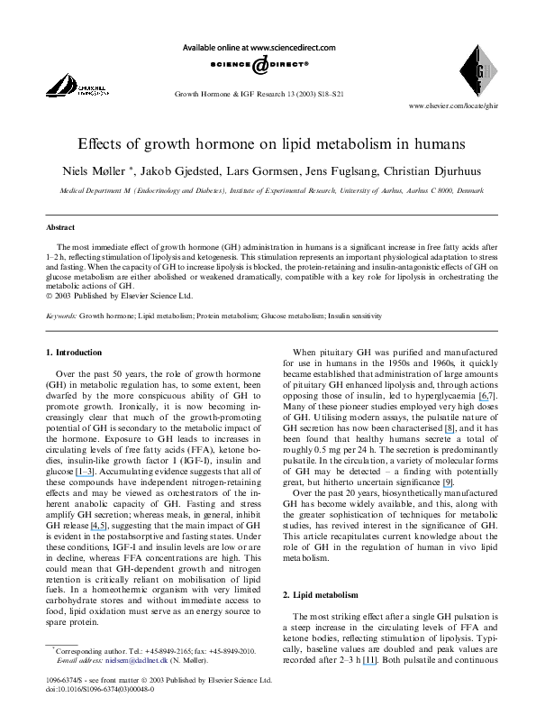 (PDF) Effects of growth hormone on lipid metabolism in humans