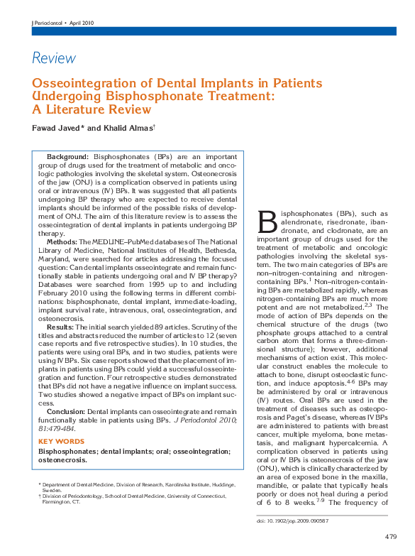 (XLS) Osseointegration of Dental Implants in Patients Undergoing Bisphosphonate Treatment A
