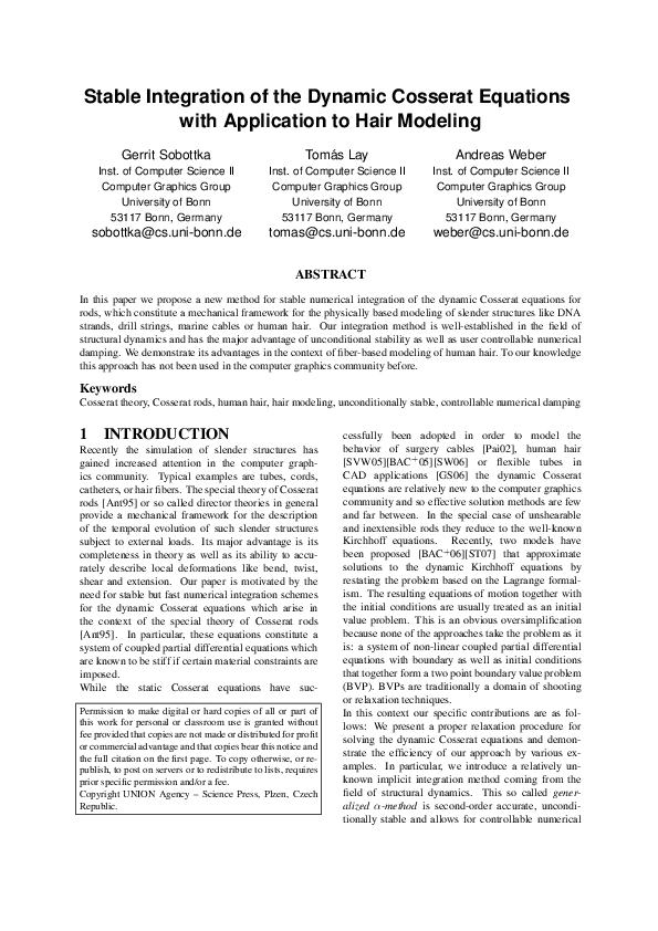 (PDF) Stable integration of the dynamic cosserat equations with ...