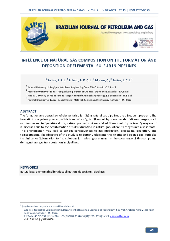 (PDF) Influence of Natural Gas Composition on the Formation and ...