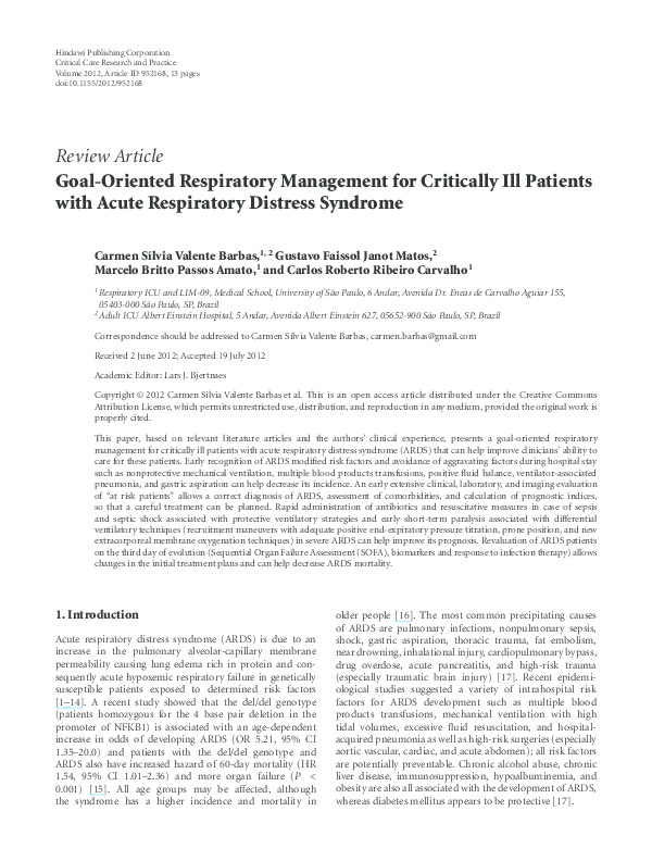 (PDF) Goal-oriented respiratory management for critically ill patients ...