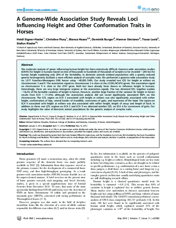(PDF) A Genome-Wide Association Study Reveals Loci Influencing Height ...