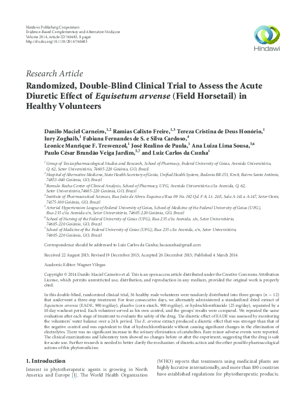 (PDF) Randomized, Double-Blind Clinical Trial to Assess the Acute ...