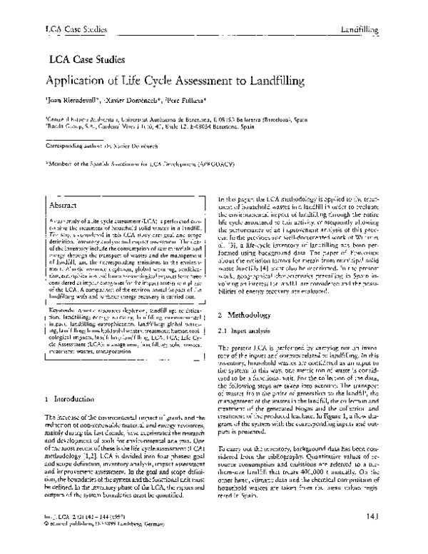 pdf-application-of-life-cycle-assessment-to-landfilling-joan-rieradevall-academia-edu