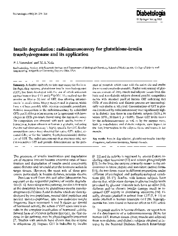 glutathione insulin transhydrogenase Interaction of carbohydrate metabolism and the heme biosynthetic main image 0