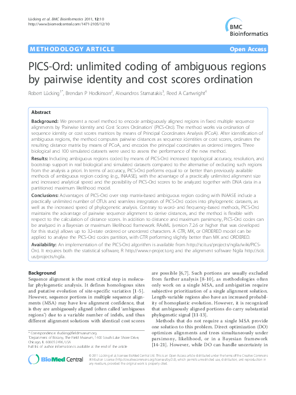 (PDF) PICS-Ord: unlimited coding of ambiguous regions by pairwise ...