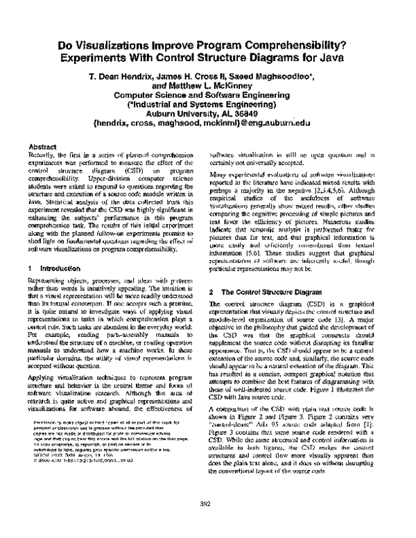 (PDF) Do visualizations improve program comprehensibility? experiments ...