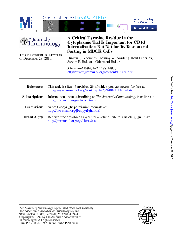 (PDF) A critical tyrosine residue in the cytoplasmic tail is important ...