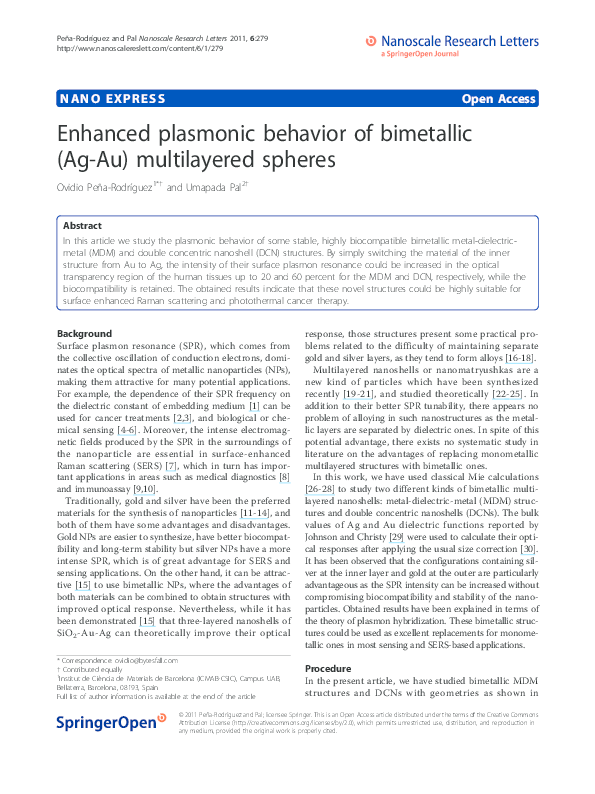 (PDF) Enhanced plasmonic behavior of bimetallic (Ag-Au) multilayered ...