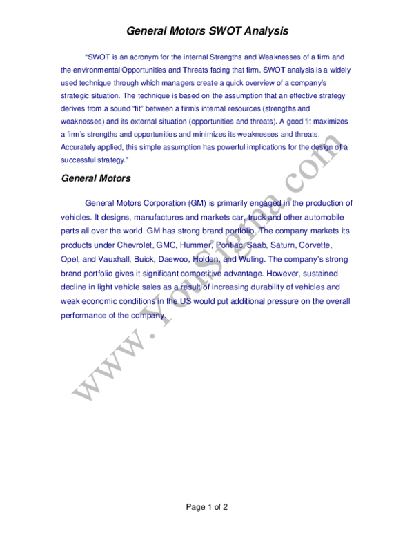 Writing a swot analysis report image