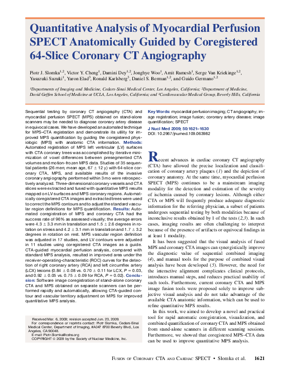 (PDF) Quantitative Analysis of Myocardial Perfusion SPECT Anatomically ...