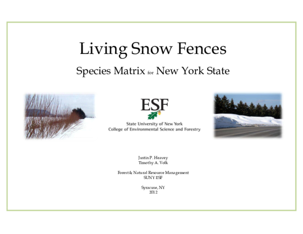 (PDF) Living Snow Fence Species Selection Matrix