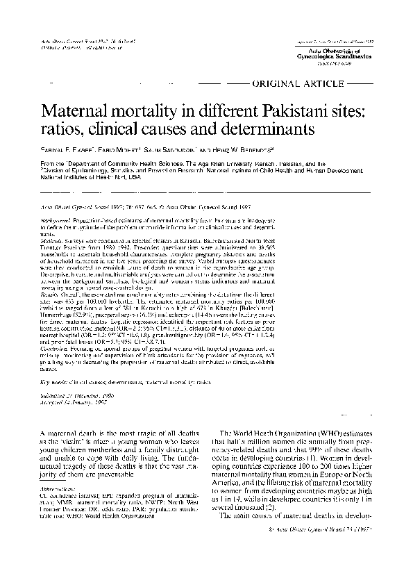 Maternal mortality rate picture