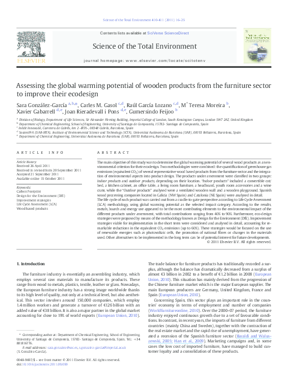 (PDF) Assessing the global warming potential of wooden products from ...