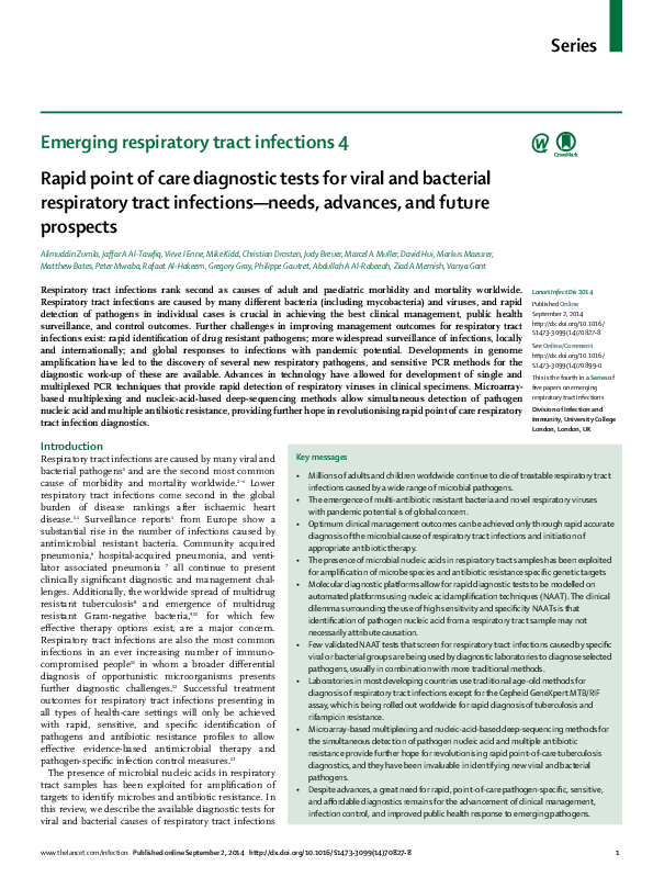 (PDF) Rapid point of care diagnostic tests for viral and bacterial ...