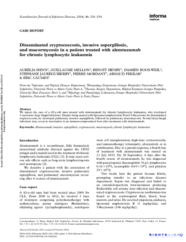 (PDF) Disseminated cryptococcosis, invasive aspergillosis, and ...