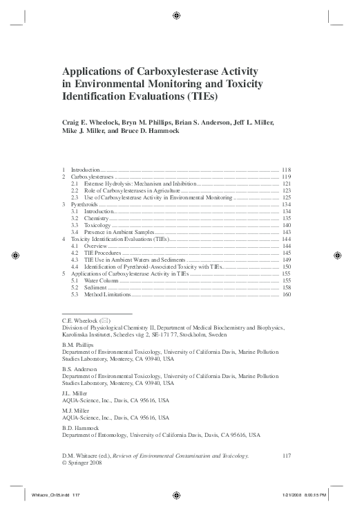 (PDF) Applications of carboxylesterase activity in environmental ...
