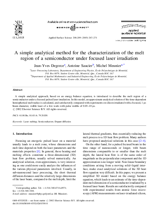 (PDF) A simple analytical method for the characterization of the melt ...