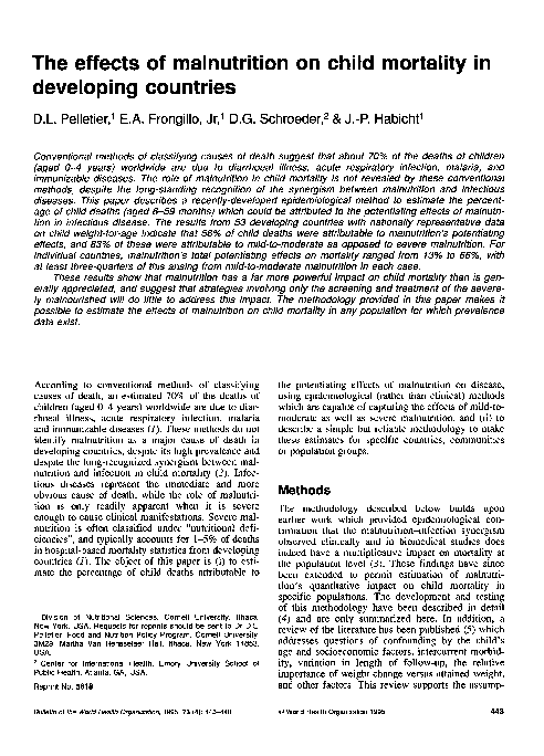 (PDF) AThe Effects of Malnutrition on Child Mortality in Developing ...