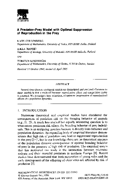 (PDF) A predator-prey model with optimal suppression of reproduction in ...