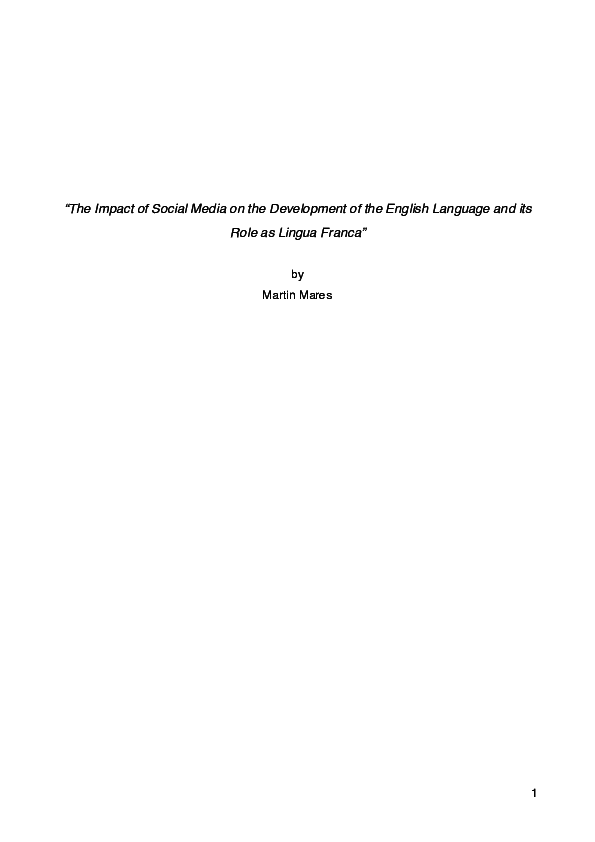 (PDF) The Impact of Social Media on the Development of the English ...