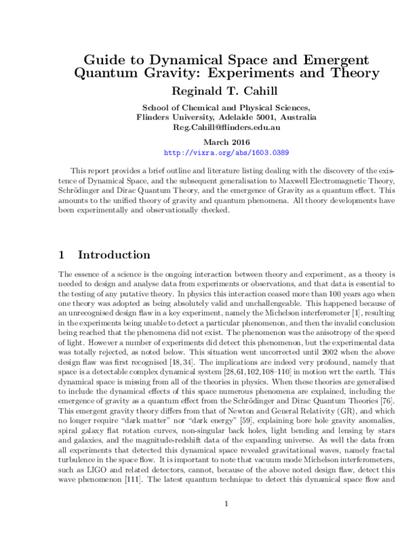 (PDF) Process physics: from information theory to quantum space and matter