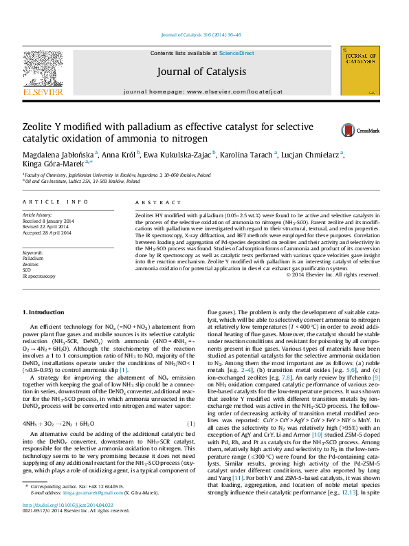 (PDF) Zeolite Y modified with palladium as effective catalyst for ...