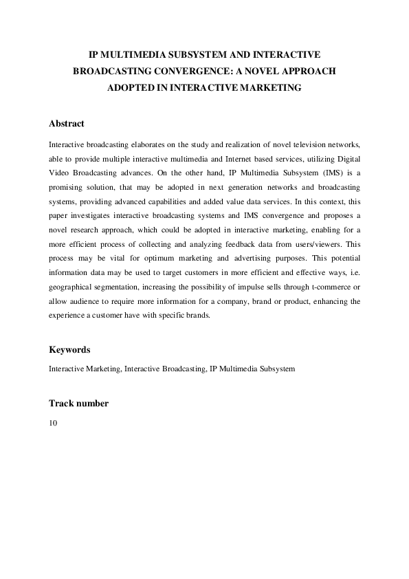 (PDF) IP Multimedia Subsystem and Interactive Broadcasting Convergence ...