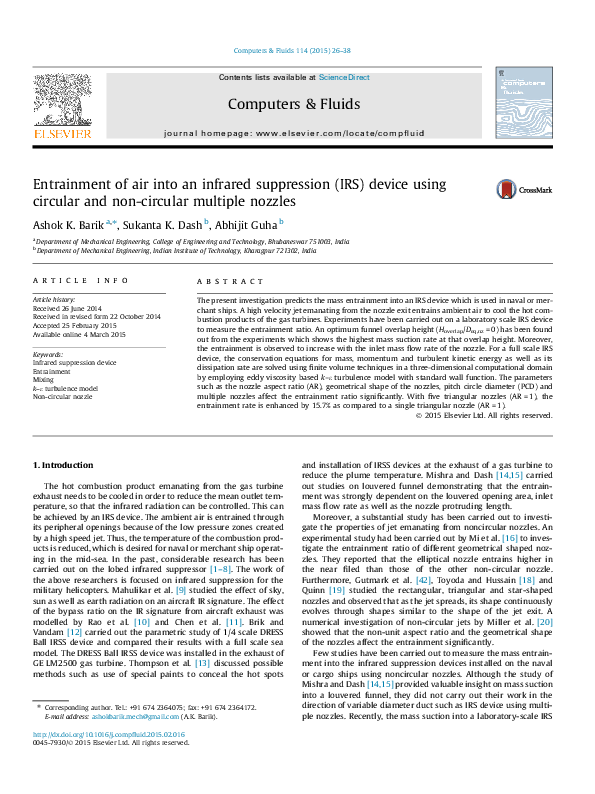 (PDF) Entrainment of air into an Infra-red Suppression (IRS) device ...