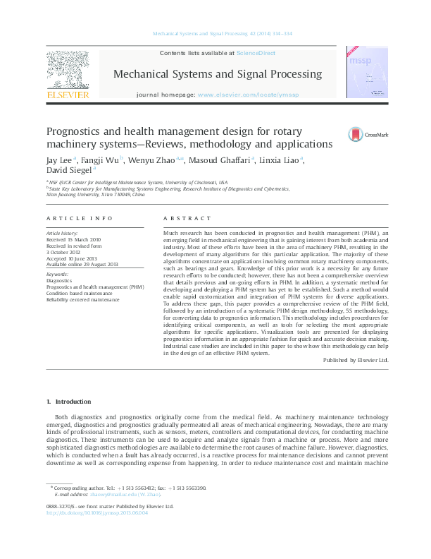 (PDF) Prognostics and health management design for rotary machinery ...
