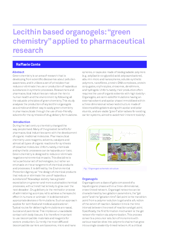 (PDF) Lecithin based organogels Raffaele Conte Academia.edu