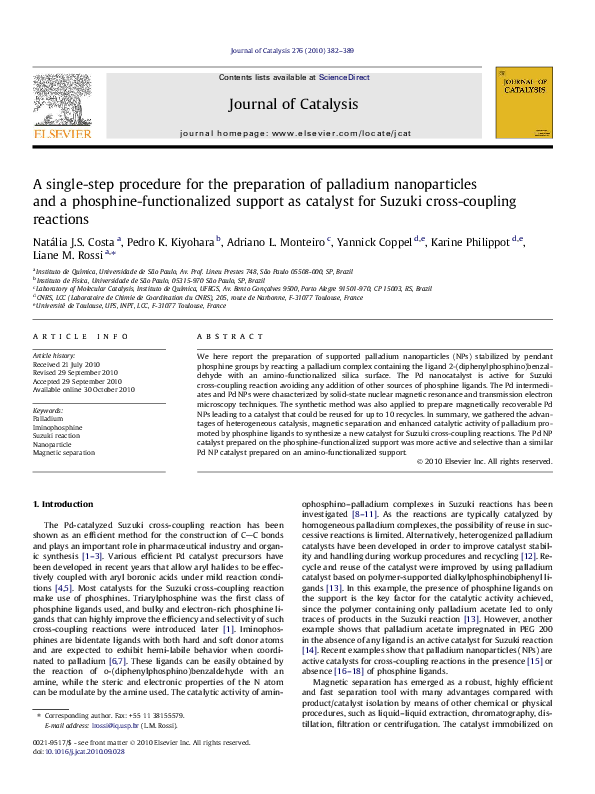 (PDF) A single-step procedure for the preparation of palladium ...