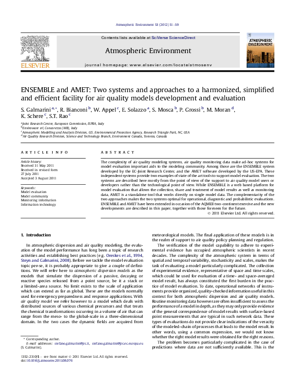 (PDF) ENSEMBLE and AMET: two systems and approaches to a harmonized ...