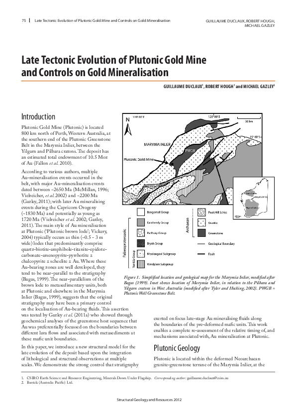 (PDF) Late tectonic evolution of Plutonic Gold Mine and controls on ...