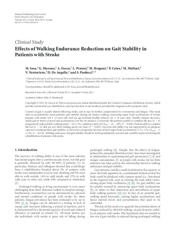 (PDF) Effects of walking endurance reduction on gait stability in ...