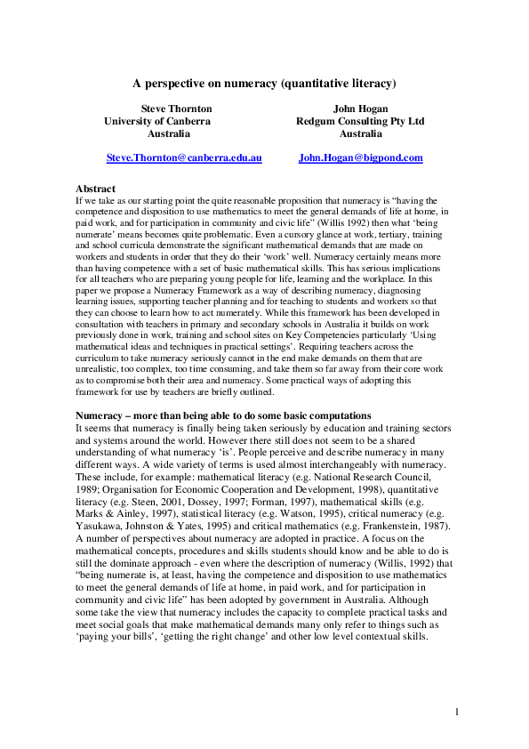 Quantitative literacy math problems picture