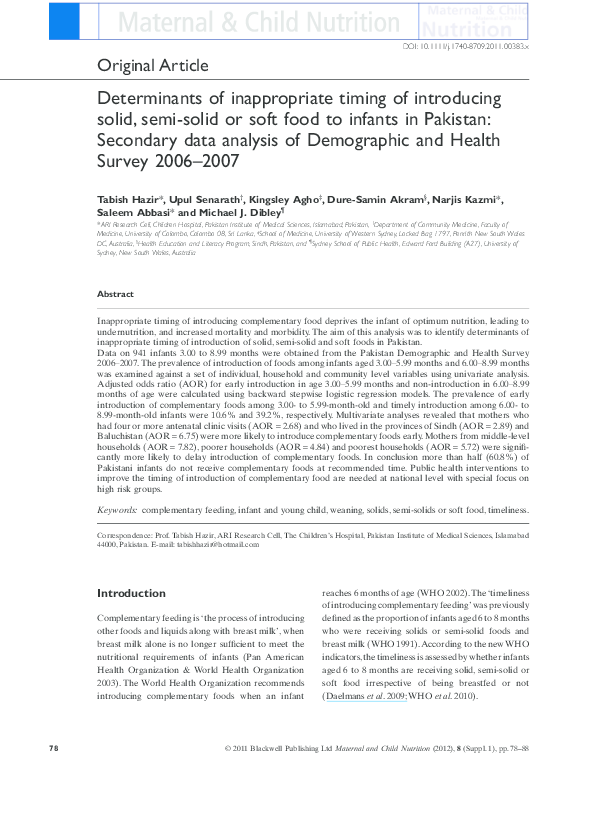 world health organisation baby solids