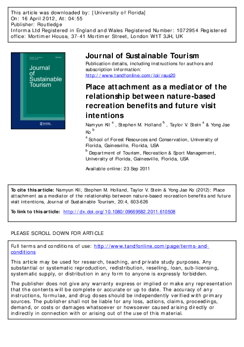 (PDF) Place attachment as a mediator of the relationship between nature ...