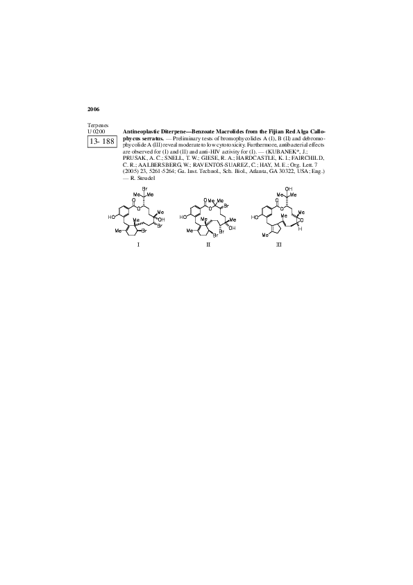 (PDF) Antineoplastic Diterpene−Benzoate Macrolides from the Fijian Red ...