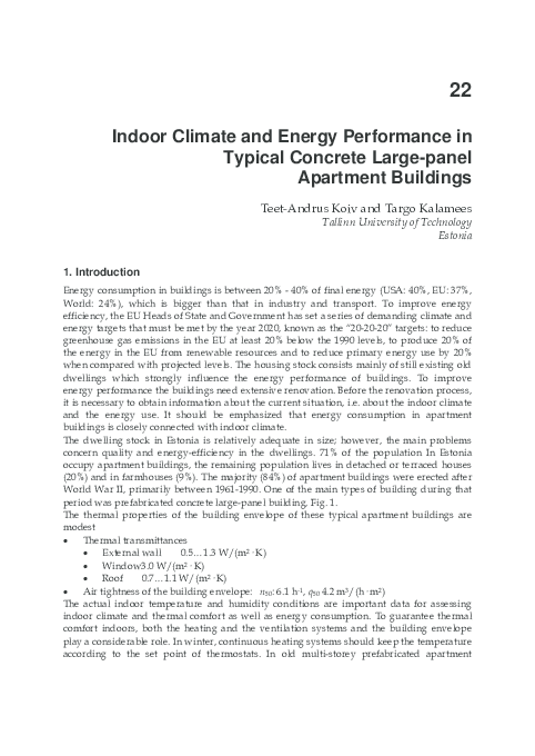 (PDF) Indoor Climate and Energy Efficiency in Typical Residential Buildings