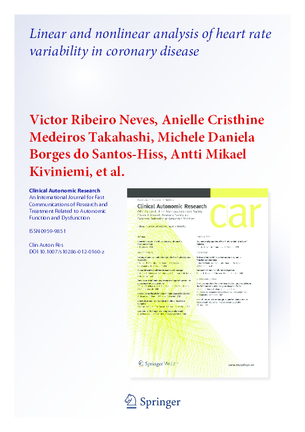 (PDF) Linear and nonlinear analysis of heart rate variability in ...