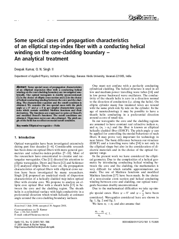 (PDF) Some special cases of propagation characteristics of an ...