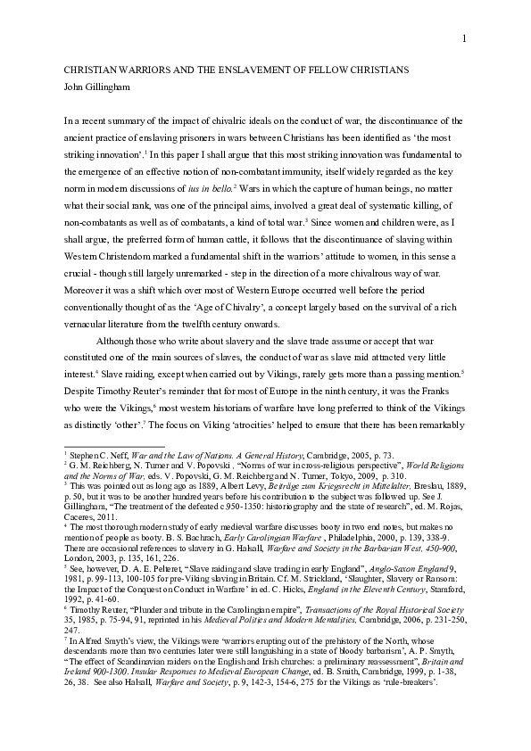 Christian warriors and the enslavement of fellow Christians