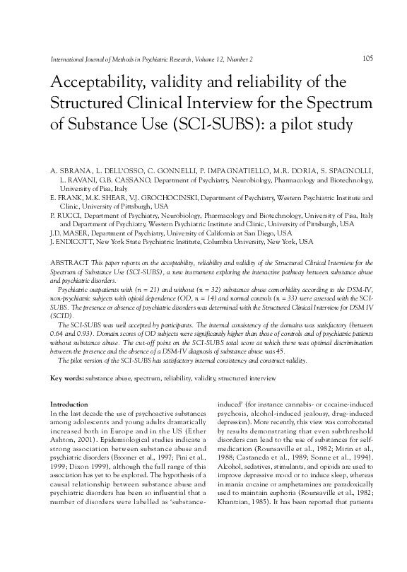 (PDF) Acceptability, validity and reliability of the Structured ...