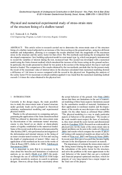 (PDF) Physical and numerical experimental study of stress - strain ...