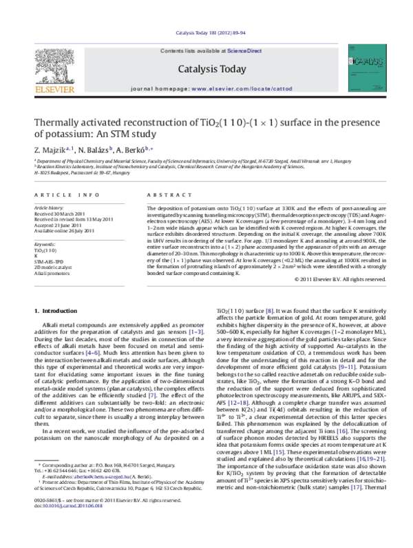 (PDF) Thermally activated reconstruction of TiO2(110)-(1×1) surface in ...