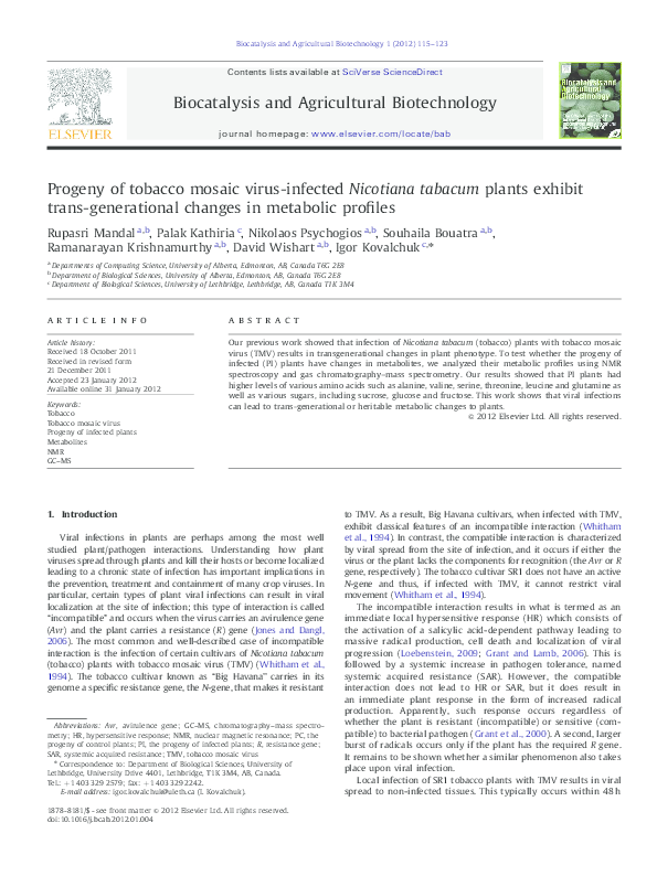 Tobacco mosaic virus ppt picture