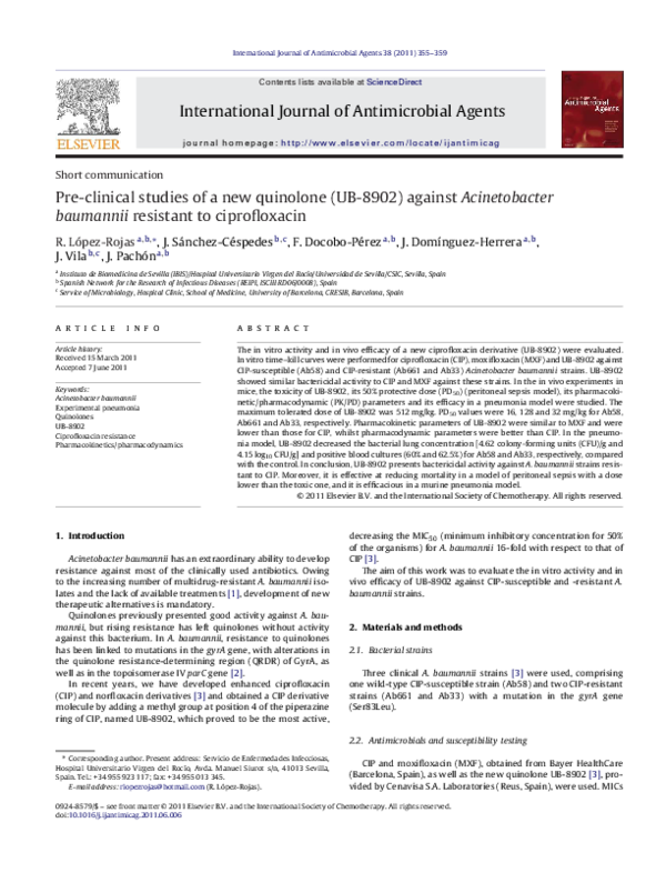 (PDF) Pre-clinical studies of a new quinolone (UB-8902) against ...
